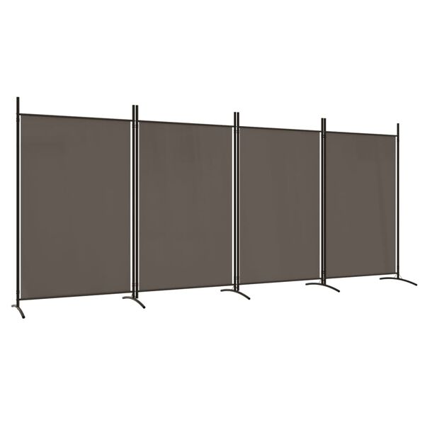 vidaXL 4-Panel Room Divider Anthracite 136.2"x70.9" Fabric