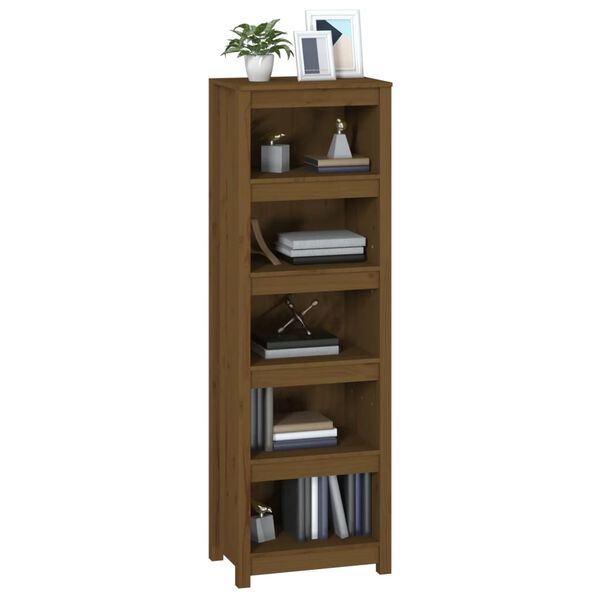vidaXL Book Cabinet Honey brown Solid pine wood Medium Book Cabinet