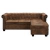 vidaXL Sofa Brown Faux Suede Leather, Wood Large Tough