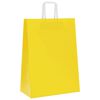 vidaXL Paper Bags 250 pcs with Handles Yellow 12.6x6.7x17.3"