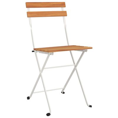 vidaXL Folding Bistro Chairs 4 pcs Solid Wood Acacia and Steel