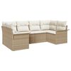 vidaXL Garden Sofa Set with Cushion 6 pcs Beige Poly Rattan
