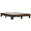 vidaXL Bed Frame Smoked Oak Engineered wood, metal King Size