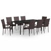 vidaXL Garden Dining Set Brown and Black