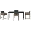 vidaXL Garden Dining Set 5 pcs Grey Poly Rattan