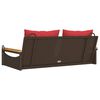 vidaXL Patio Swing Bench Brown, Red