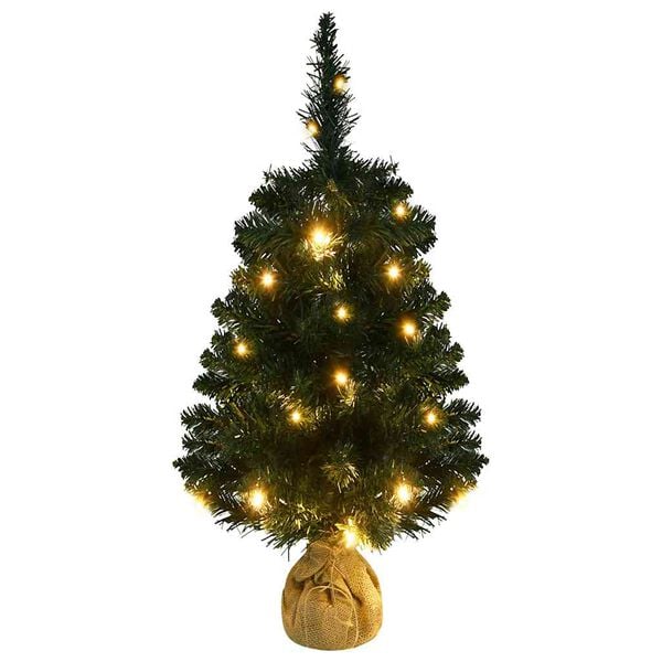 vidaXL Artificial Christmas Tree Green PVC, Concrete Small