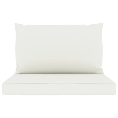 vidaXL Pallet Sofa Cushions 2 pcs Cream White Fabric