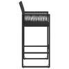 vidaXL Garden Bar Stool Black PE Rattan, Powder-Coated Steel Standard