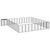 vidaXL Dog Playpen Black Powder-coated steel Large Heavy Duty