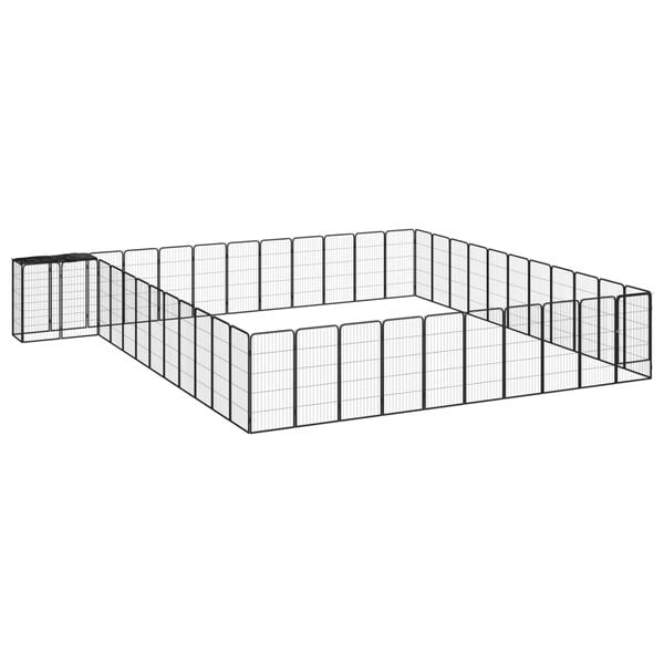 vidaXL Dog Playpen Black Powder-coated steel Large Heavy Duty