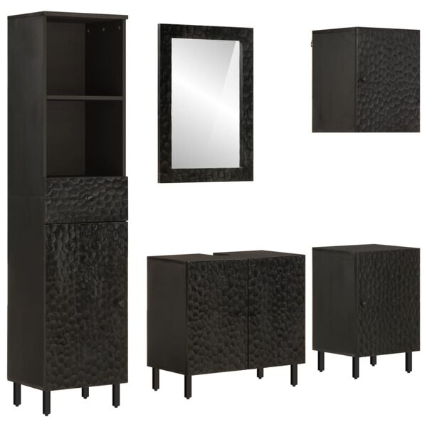 vidaXL Bathroom Cabinet Set Black