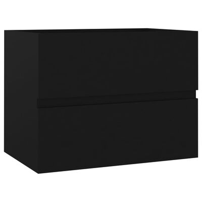 vidaXL Sink Cabinet Black 23.6"x15.2"x17.7" Engineered Wood