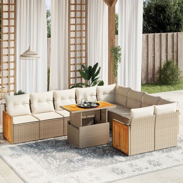 vidaXL Garden Sofa Set Beige