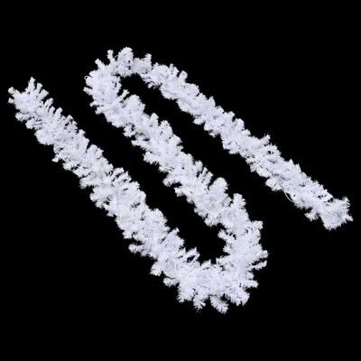 vidaXL Christmas Garland with LED Lights White 16 ft PVC