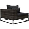 vidaXL Garden Sofa Grey Poly Rattan Large Modular Outdoor Sofa