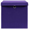 vidaXL Storage Box Set of 10 Purple Non-woven Fabric Compact Foldable