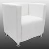 vidaXL Armchair White Faux leather, solid wood, plywood Compact