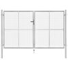 vidaXL Garden Gate Galvanised Steel 118.1x59.1" Silver