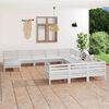 vidaXL 12 Piece Patio Lounge Set White Solid Pinewood