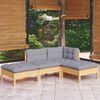vidaXL Garden Lounge Set Grey Solid Pinewood Medium Modular