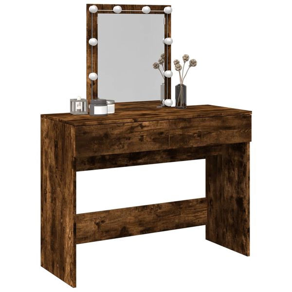 vidaXL Dressing Table Smoked Oak Engineered Wood Medium Dressing Table