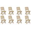 vidaXL Garden Chair Set of 8 Light Wood Solid Acacia wood Standard
