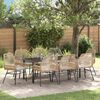 vidaXL Garden Dining Set with Cushion 9 pcs Brown Poly Rattan