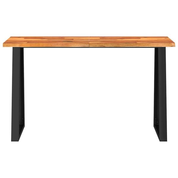 vidaXL Console Table Natural Wood Solid acacia wood and powder-coated steel