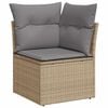 vidaXL Garden Sofa Set Beige PE Rattan Large Adjustable Armrests