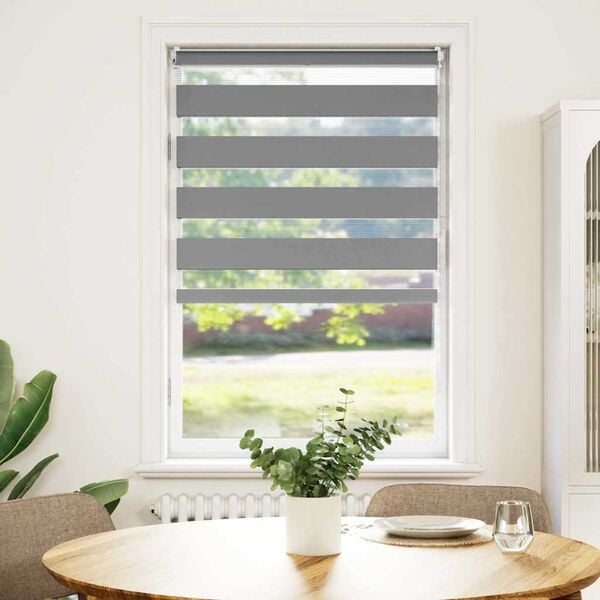 vidaXL Zebra Blind 35.4"x59.1" Gray