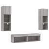 vidaXL 6 Piece TV Wall Units with LED Gray Sonoma Engineered Wood