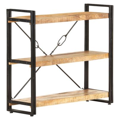 vidaXL 3-Tier Bookcase 35.4"x11.8"x31.5" Solid Mango Wood