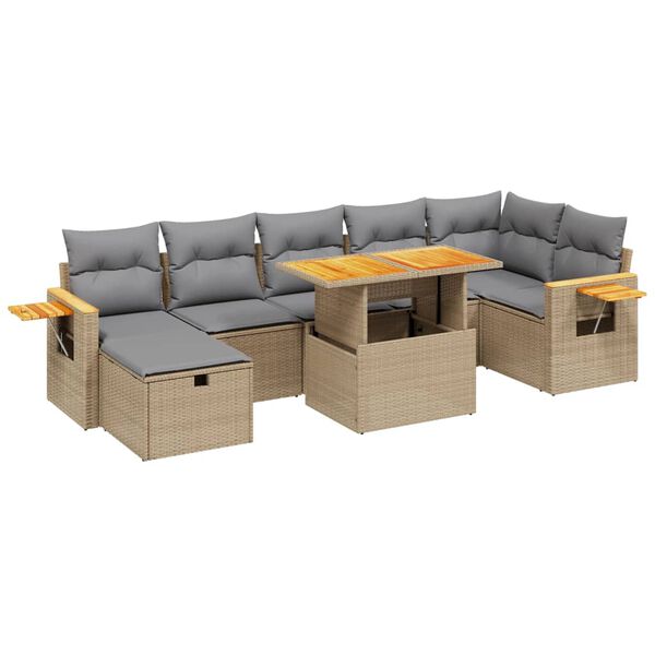 vidaXL Garden Sofa Set Beige, Light Grey