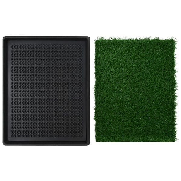 vidaXL Pet Toilet Green, Black PP, PS, PE 25.2 x 20.1 x 1.2 in Portable