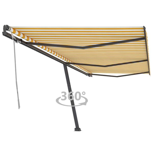 vidaXL Retractable Awning Yellow and White