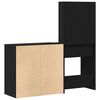 vidaXL LED Dressing Table Black oak 140 x 40 x 140 cm Engineered wood