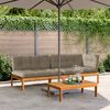 vidaXL Pallet Sofa Set Taupe Solid acacia wood with 100% polyester cushions