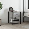 vidaXL Bedside Table Grey Sonoma Engineered Wood, Iron Small Nightstand