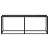 vidaXL Console Table Black Tempered Glass, Powder-Coated Steel Large