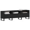 vidaXL TV Cabinet Black Oak 59.06 x 11.81 x 17.52 in Engineered Wood