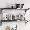 vidaXL Shelf Bracket Black Stainless steel with black finish