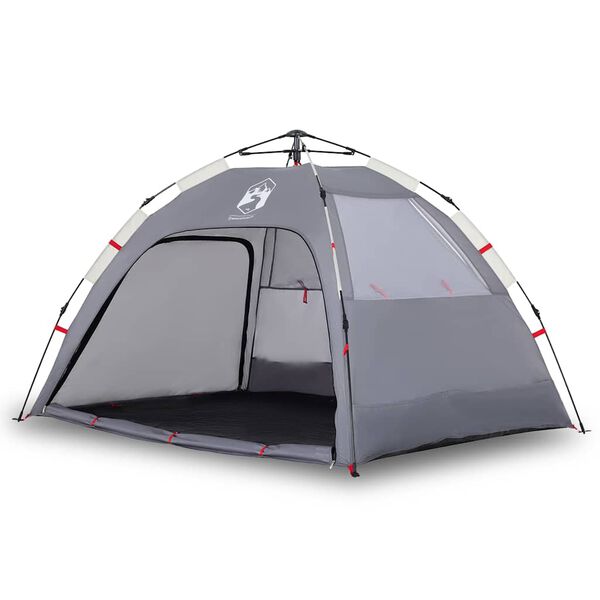 vidaXL Beach Tent 2-Person Gray Quick Release Waterproof