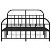vidaXL Bed Frame Black Powder-Coated Steel 53.1 x 74.8 in, Double