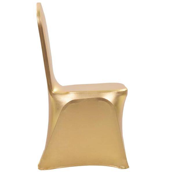 vidaXL Chair Cover Set of 6 Gold 90% polyester and 10% spandex Universal