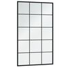vidaXL Wall Mirror Black Metal, Glass Medium Wall mounting Wall Mirror