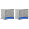 vidaXL Wall-mounted Bedside Cabinet Set of 2 Concrete Grey Engineered Wood