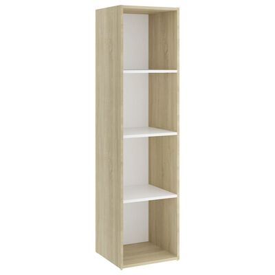 vidaXL TV Cabinets 3 pcs White & Sonoma Oak 56.1"x13.8"x14.4" Engineered Wood