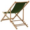 vidaXL Beach Chair Green Bamboo and canvas Perfect for adults Foldable