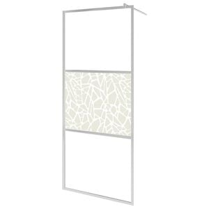 vidaXL Walk-in Shower Wall ESG Glass with Stone Design 31.5"x76.8"